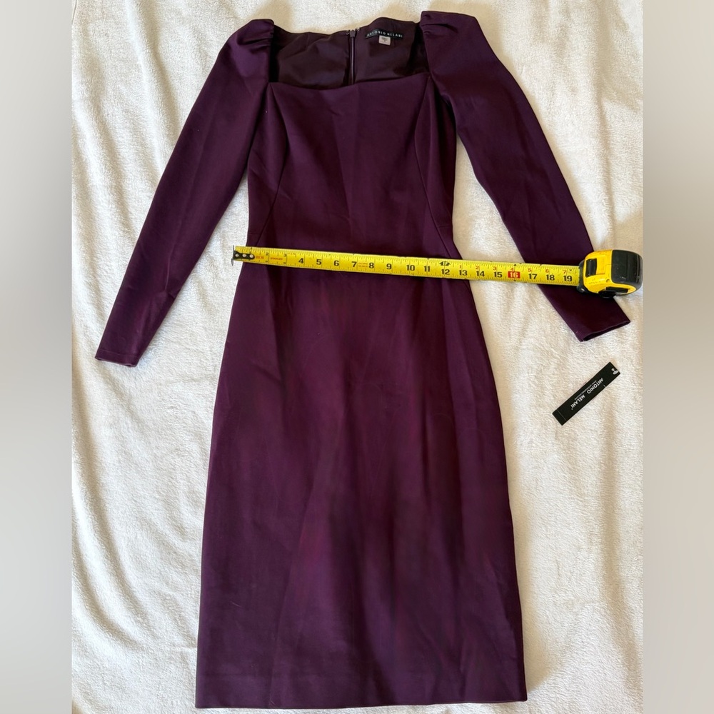 Antonio Melani Purple BlackBerry Long Sleeve Dress Professioanl, Elegany size 0 - Picture 5 of 8